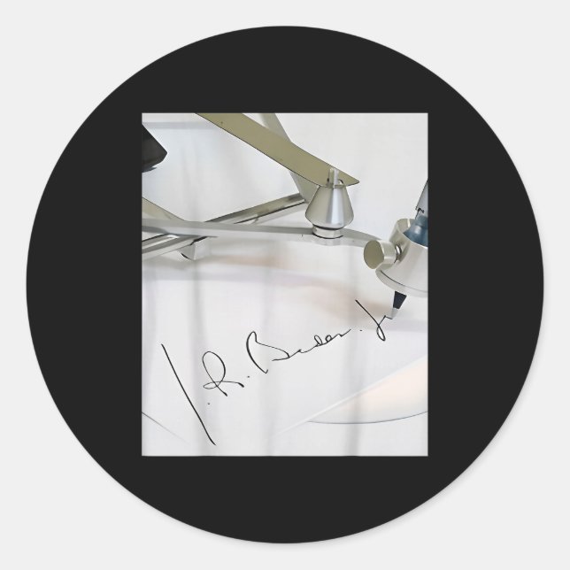 Biden Autopen Signature Funny  Runt Klistermärke (Framsida)