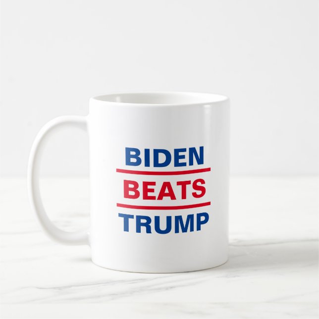 "Biden Beats Trump" Kampanj-kaffe Mugg (Vänster)