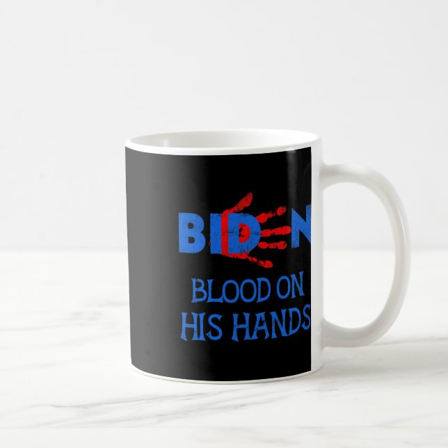 Biden Blod på hans Händer - ta tillbaka biden Kaffemugg (Höger)