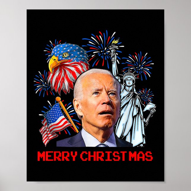 Biden Confsed Patriotic God jul för 4:e O Poster (Framsidan)