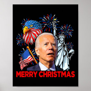 Biden Confsed Patriotic God jul för 4:e O Poster