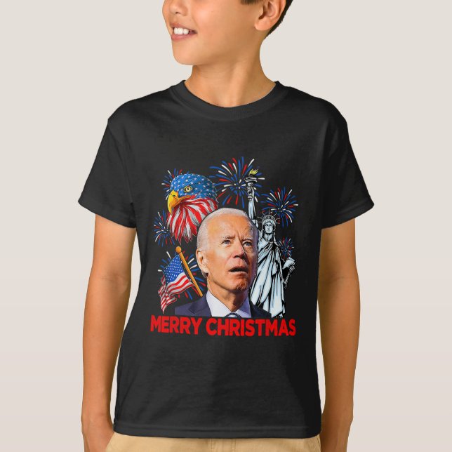 Biden Confsed Patriotic God jul för 4:e O T Shirt (Framsida)