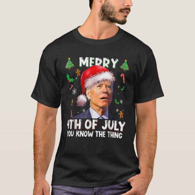 Biden Dazed Merry 4:e av er känner Sak T Shirt (Framsida)