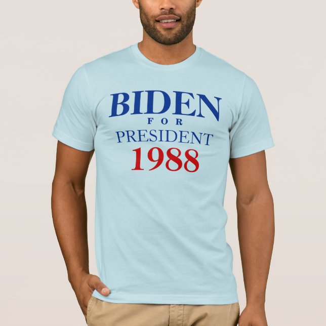 BIDEN f-   nolla   R, PRESIDENT, skräddarsy 1988 - T-shirt (Framsida)