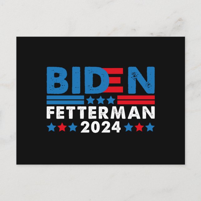Biden Fetterman 2024 Vykort (Framsida)