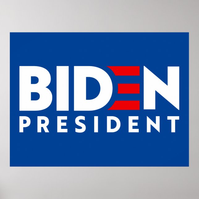 Biden för president Vit och röd text slogan, ZSSG Poster (Framsidan)