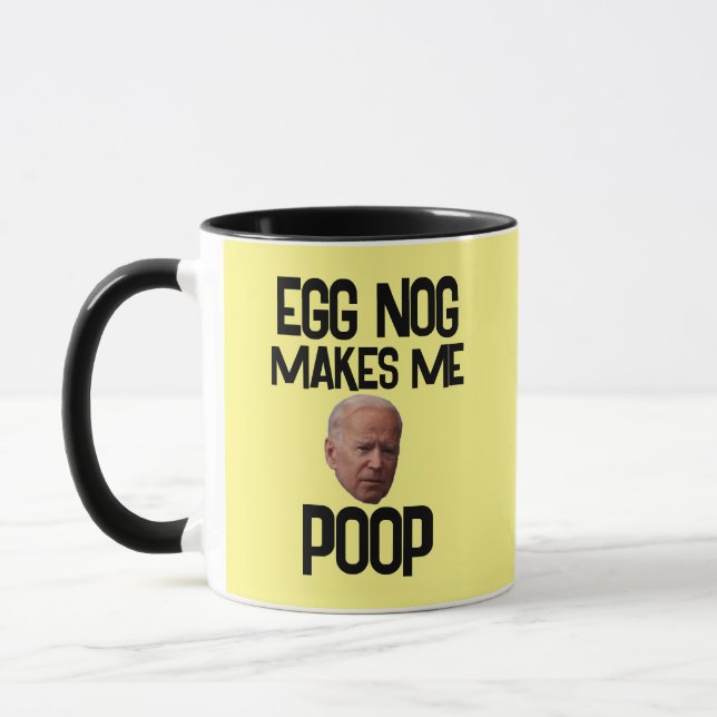 BIDEN FUNNY CHRISTMAS EGG NOG GER MIG POOP COFFEE MUGG (Vänster)