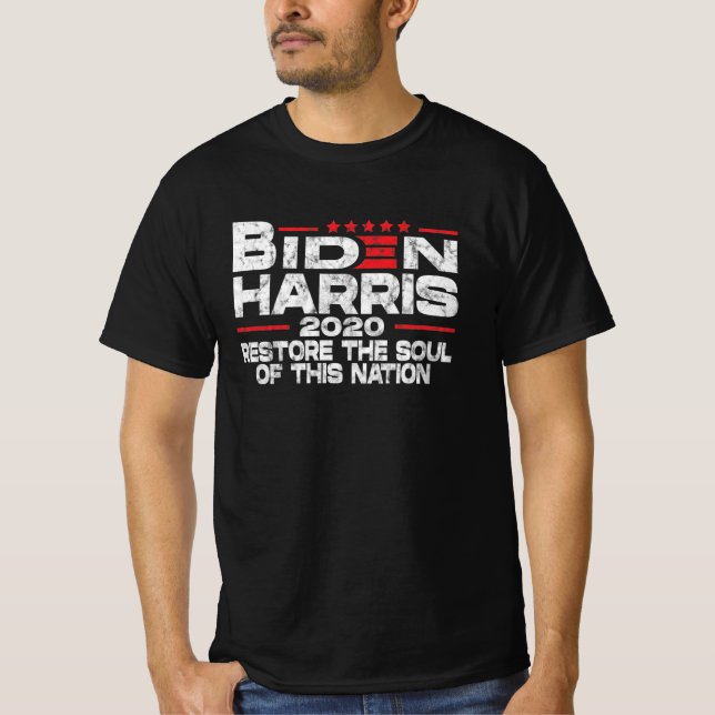 Biden harris 2020 återställer nationens själ t shirt (Framsida)