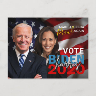 Biden Harris 2020 Collector's Patriotic Photo Vykort