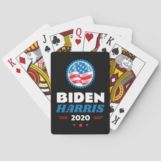 Biden Harris 2020 Flagga Svart Casinokort (Baksidan)