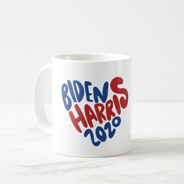 Biden Harris 2020 Heart Kaffemugg (Framsida vänster)