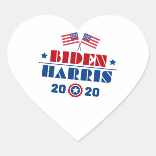 Biden Harris 2020 Hjärtformat Klistermärke