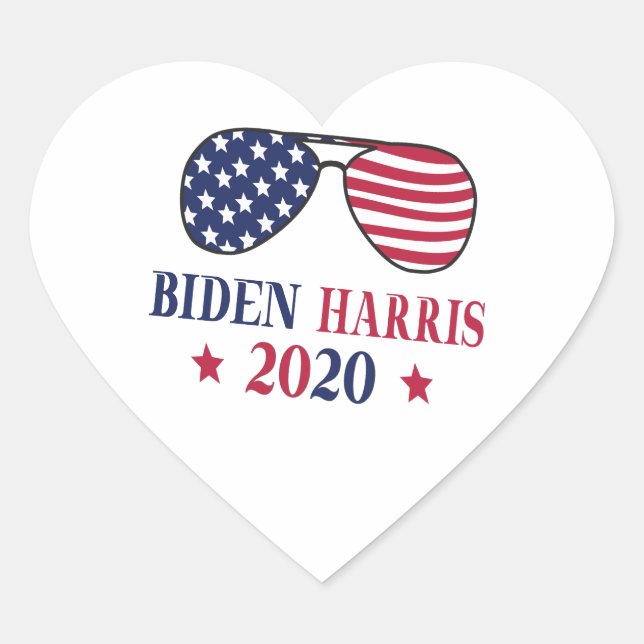Biden Harris 2020 Hjärtformat Klistermärke (Framsida)