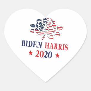 Biden Harris 2020 Hjärtformat Klistermärke