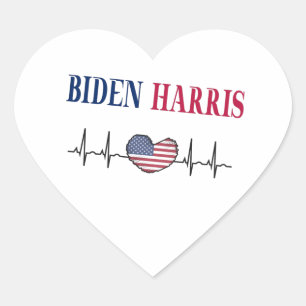 Biden Harris 2020 Hjärtformat Klistermärke