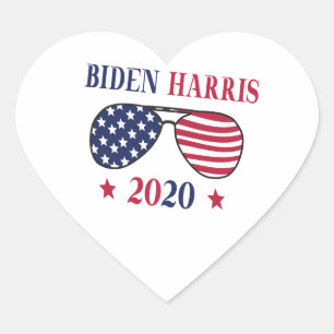 Biden Harris 2020 Hjärtformat Klistermärke