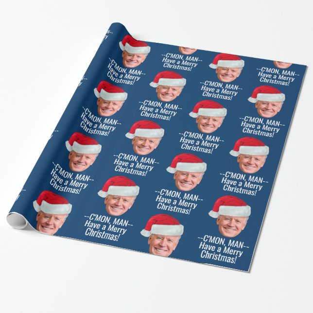 Biden Harris 2020 - Joe Santa Hat - C'mon Man Presentpapper (Utrullad)