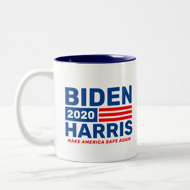 Biden Harris 2020 Kampanj Blue White Two-Tone Två-Tonad Mugg (Vänster)