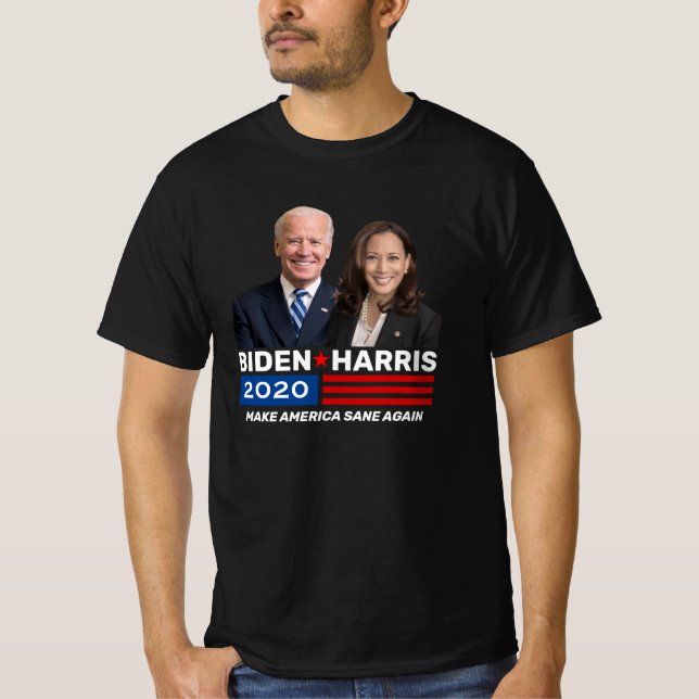 Biden Harris 2020 Kampanj Mörk Rally T-shirts (Framsida)