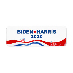 Biden Harris 2020 och USA flagga Returadress Etikett