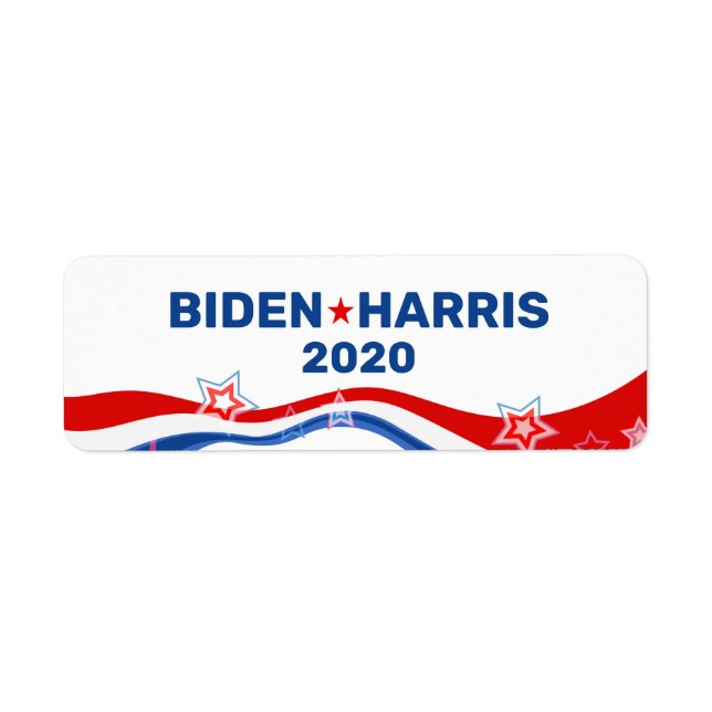 Biden Harris 2020 och USA flagga Returadress Etikett (Framsidan)
