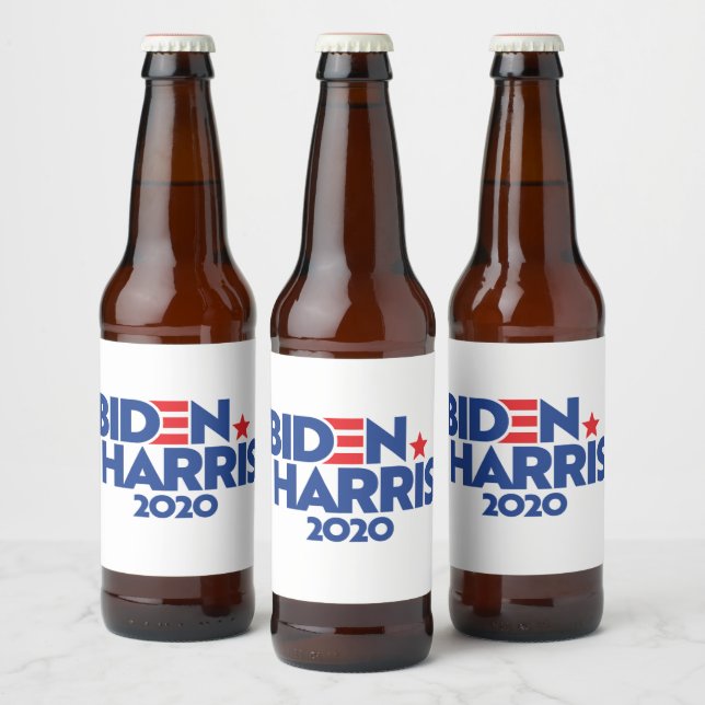 BIDEN HARRIS 2020 ÖLFLASKA ETIKETT (Flaskor)