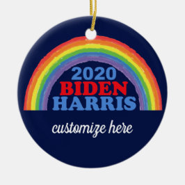 Biden Harris 2020 Rainbow Anpassningsbar jul Julgransprydnad Keramik