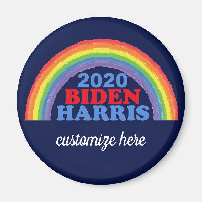 Biden Harris 2020 Rainbow Anpassningsbar Magnet (Framsidan)