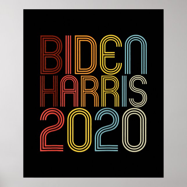 Biden Harris 2020 Retro Vintage Graphic Raglan Poster (Framsidan)