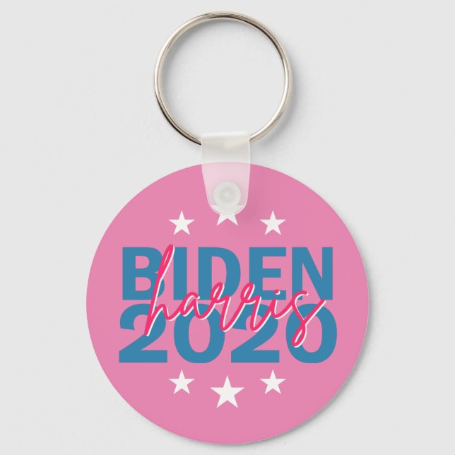 Biden Harris 2020 Val Girly Rosa Kampanj Nyckelring (Framsida)
