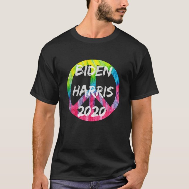 Biden Harris 2020 Val Tie Dye Fredstecken Grap T Shirt (Framsida)