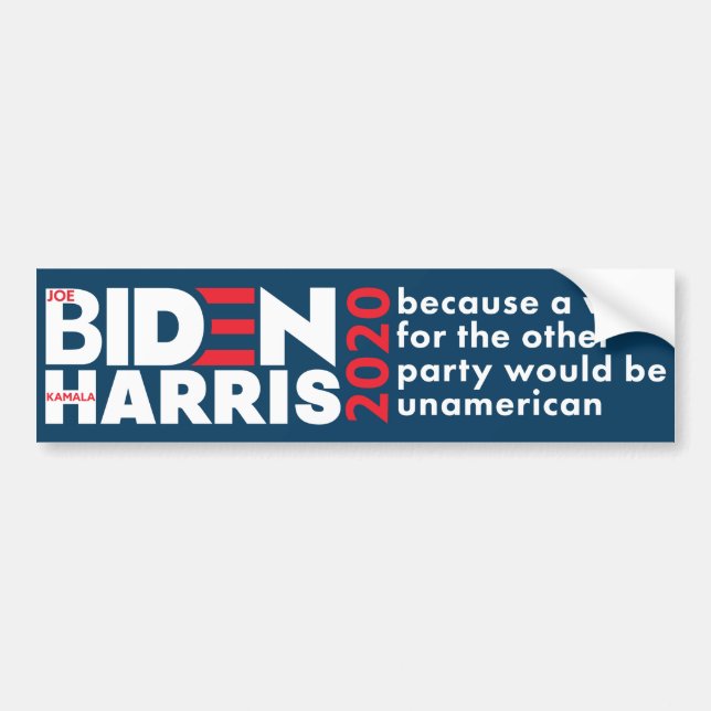 Biden/Harris 2020 Valtrumpy är unamerikan Bildekal (Framsidan)