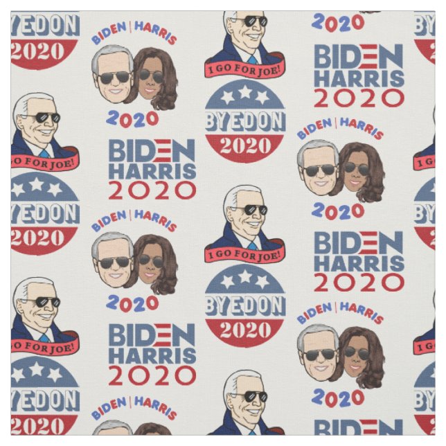 Biden Harris 2020 White Textile by the Yard Tyg (Provkarta)