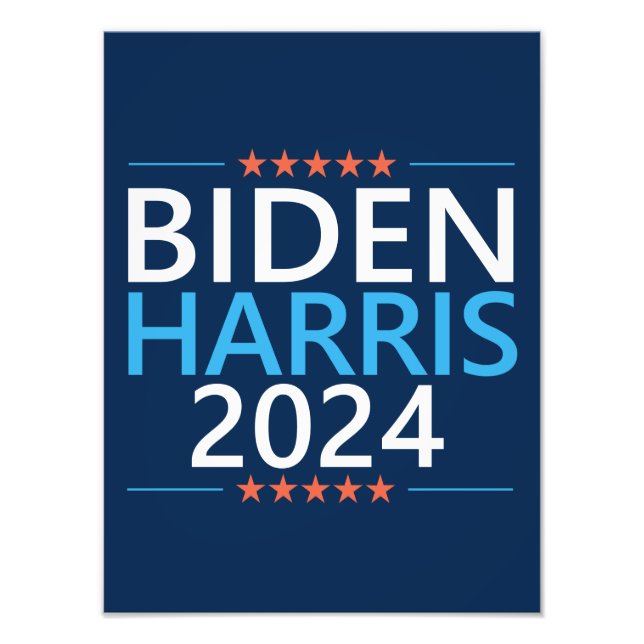 Biden Harris 2024 för president USA-val Fototryck (Framsidan)