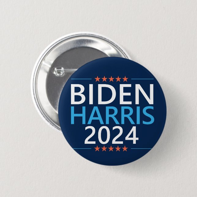 Biden Harris 2024 för president USA-val Knapp (Framsida & baksida)