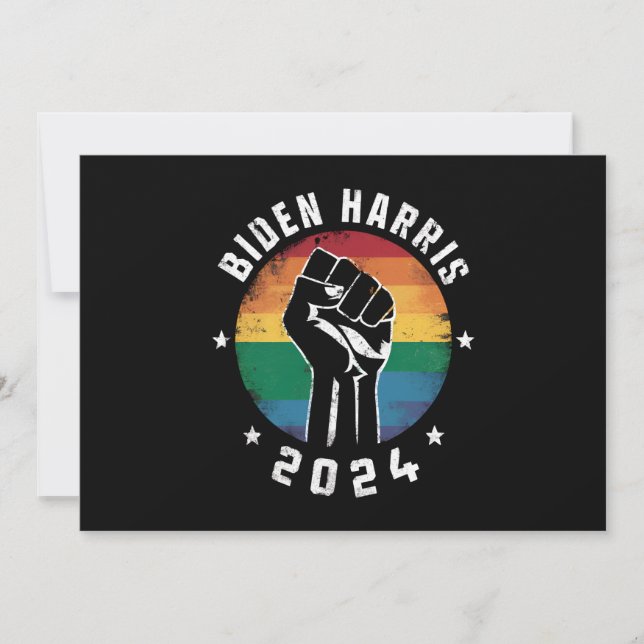 Biden Harris 2024 HBT regnbåge HBTQ Pride val  Inbjudningar (Framsida)