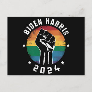Biden Harris 2024 HBT regnbåge HBTQ Pride val Vykort