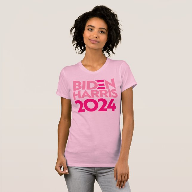 Biden Harris 2024 in Rosa T Shirt (Hel framsida)