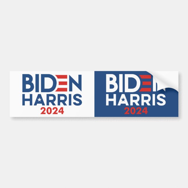 Biden Harris 2024-logotyp - Halverad för 2 Bildekal (Framsidan)