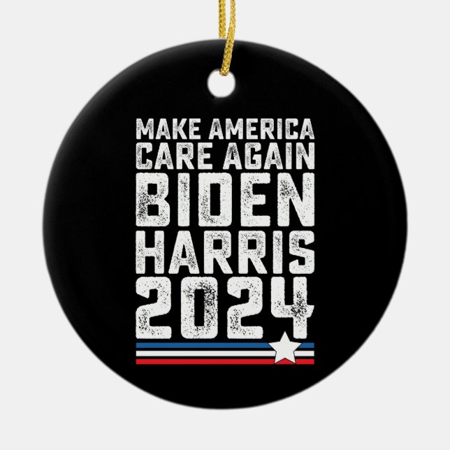 Biden Harris 2024 Omsorg Igen Julgransprydnad Keramik (Framsidan)
