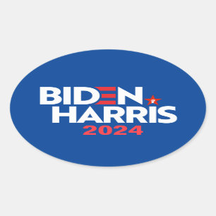 Biden Harris 2024 Ovalt Klistermärke