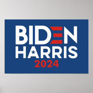 Biden Harris 2024 star - Rött vitt blått Poster