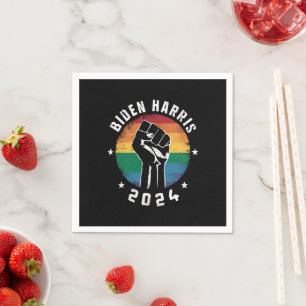 Biden Harris 2024 Val av HBT Rainbow Gay pride Pappersservett