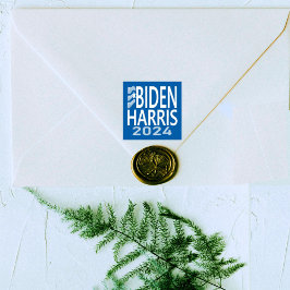 Biden Harris 2024 Val Blue Wood Art Frimärke Stämpel