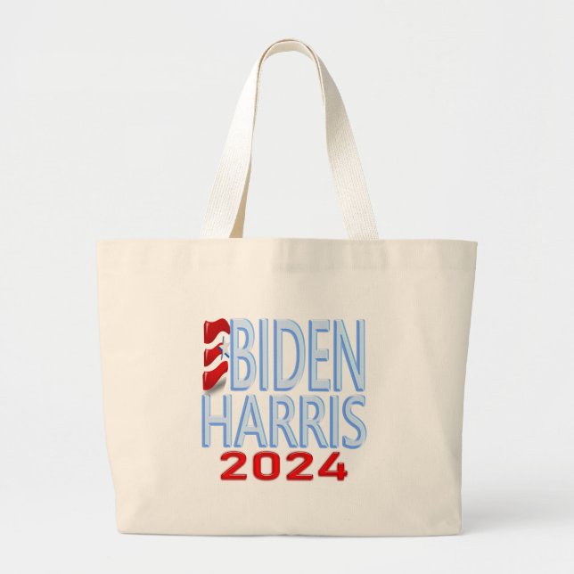 Biden Harris 2024 Val Jumbo Large Tote Bag Jumbo Tygkasse (Framsidan)