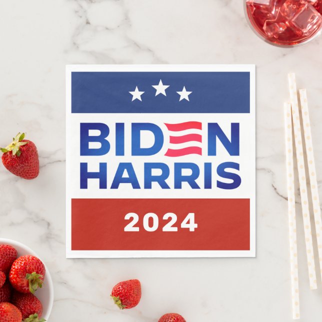 Biden Harris 2024 Val Kampanj Pappersservett (Insitu)