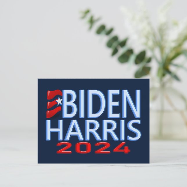 Biden Harris 2024 Val Vykort (Stående Fram)