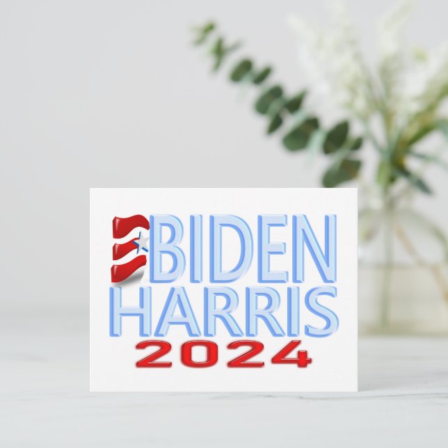 Biden Harris 2024 Valvykort Vykort (Stående Fram)