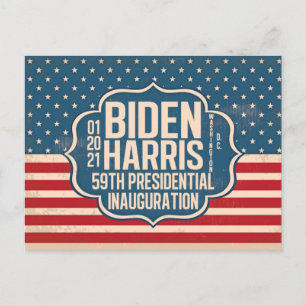 Biden Harris 59:e invigning minneshögtid Vykort