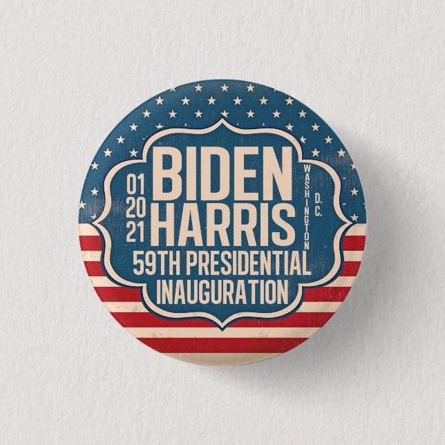Biden Harris 59:e invigningsminnesdagen Knapp (Framsida)